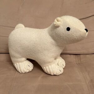 Hug Fun Knit Polar Bear Plushy w/ Soft Paws